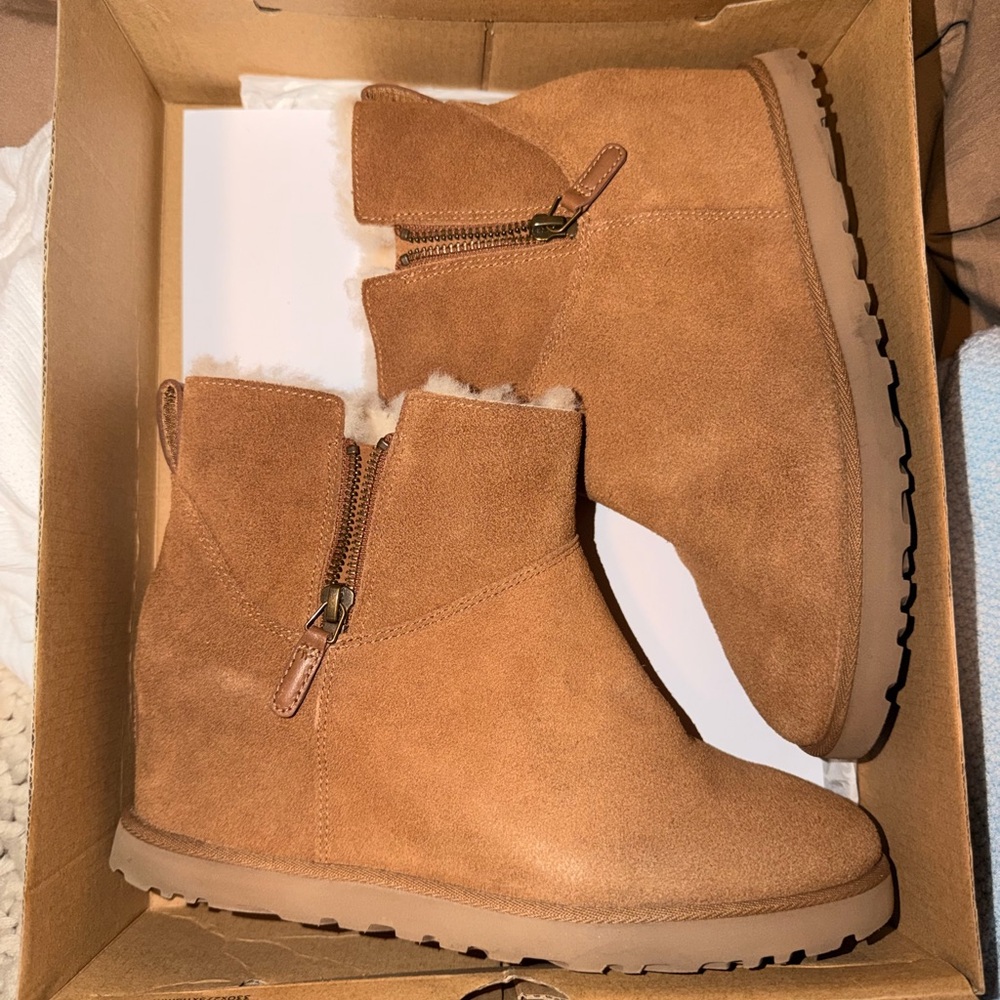 UGG Suede Ankle Boots with Zipper